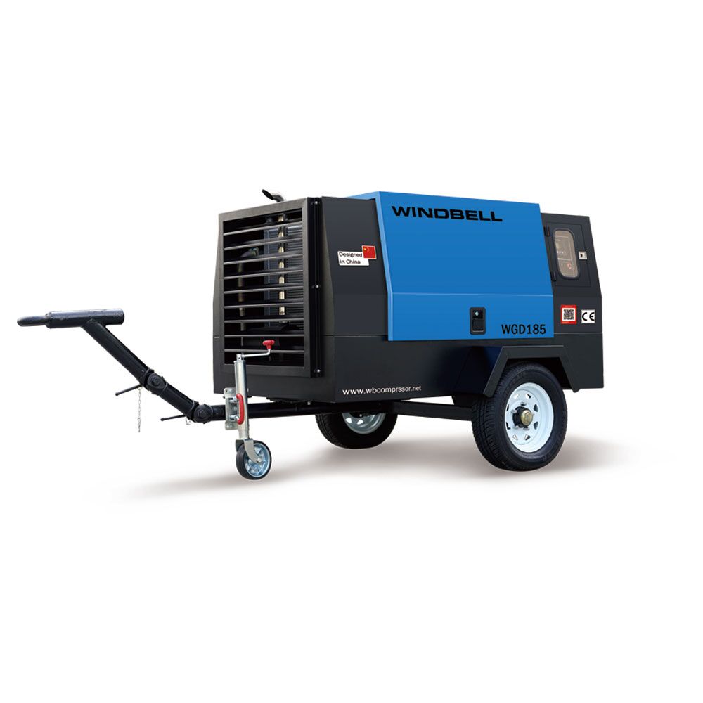 185 cfm Diesel Air Compressor Zhengzhou Windbell Machinery Co. Ltd